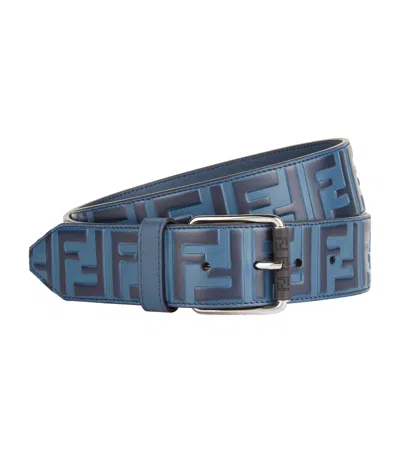 Fendi Leather Belt In Blue
