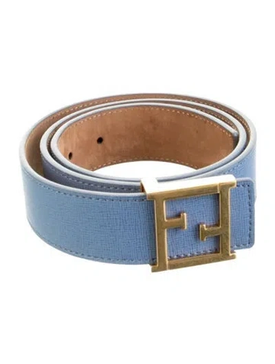 Pre-owned Fendi Leather Belt In Blue