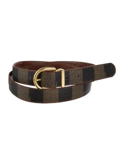 Pre-owned Fendi Leather Belt In Brown