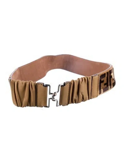 Pre-owned Fendi Leather Belt In Brown