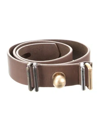 Pre-owned Fendi Leather Belt In Brown