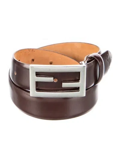 Pre-owned Fendi Leather Belt In Brown