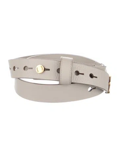 Pre-owned Fendi Leather Belt In Gray