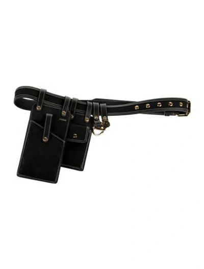Pre-owned Fendi Leather Belt Kit In Black