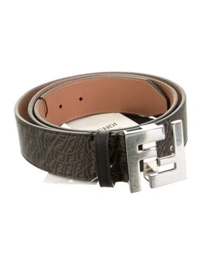 Pre-owned Fendi Leather Belt Kit W/ Tags In Brown