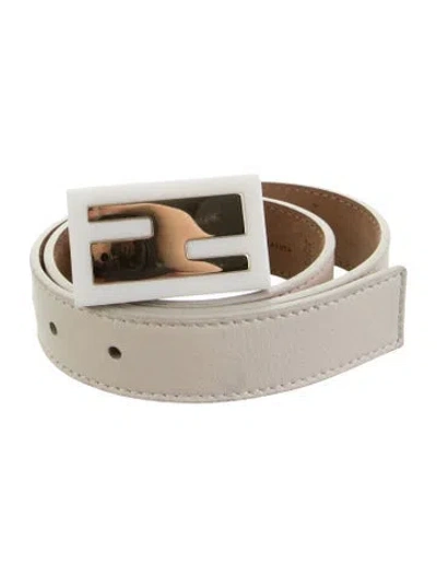 Pre-owned Fendi Leather Belt In Neutral