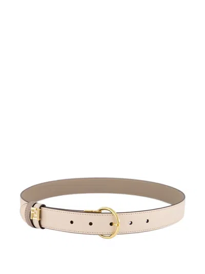 Fendi Leather Belt In Neutral