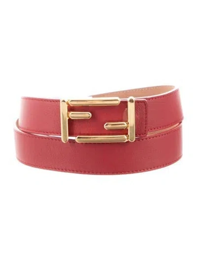 Pre-owned Fendi Leather Belt In Red