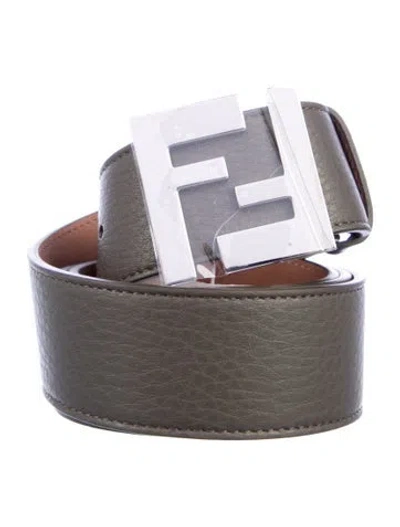 Pre-owned Fendi Leather Belt W/ Tags In Green