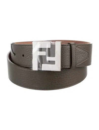 Pre-owned Fendi Leather Belt W/ Tags In Grey/orange