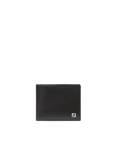 Fendi Leather Bi-fold Wallet In Black