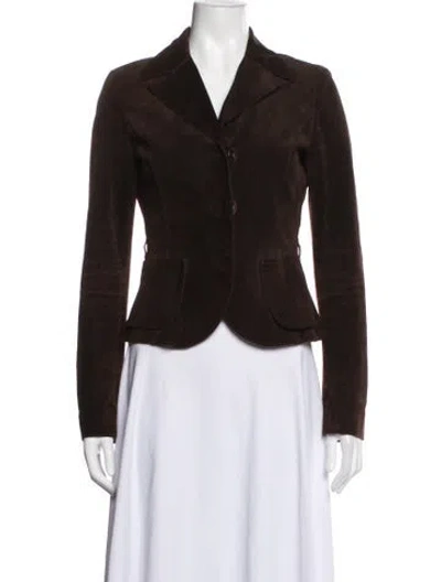 Pre-owned Fendi Leather Blazer In Brown