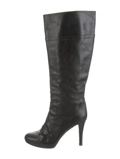 Pre-owned Fendi Leather Boots In Black