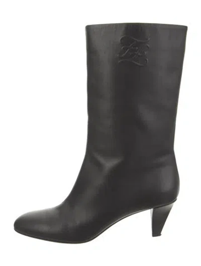 Pre-owned Fendi Leather Boots In Black