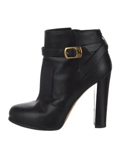 Pre-owned Fendi Leather Boots In Black