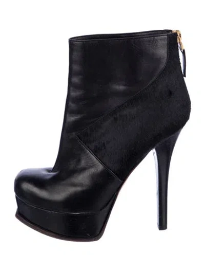 Pre-owned Fendi Leather Boots In Black