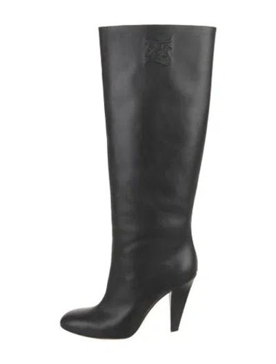 Pre-owned Fendi Leather Boots In Black