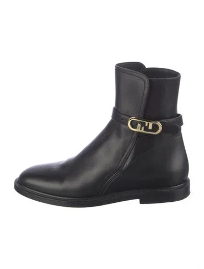 Pre-owned Fendi Leather Boots In Blue