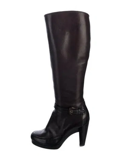 Pre-owned Fendi Leather Boots In Brown