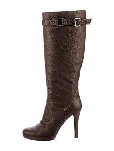 Pre-owned Fendi Leather Boots In Brown