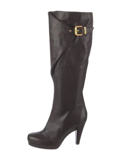 Pre-owned Fendi Leather Boots In Brown