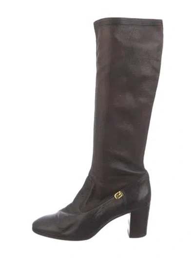 Pre-owned Fendi Leather Boots In Brown