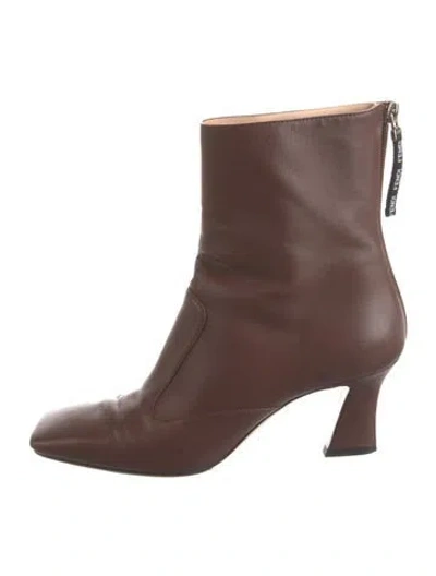 Pre-owned Fendi Leather Boots In Brown