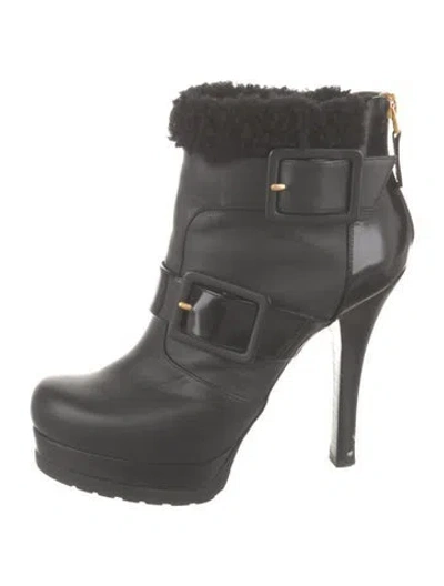 Pre-owned Fendi Leather Boots In Gray