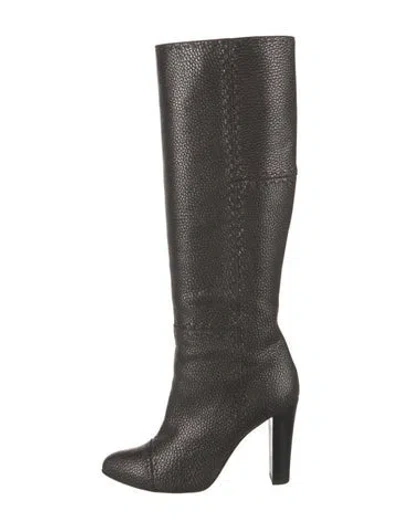 Pre-owned Fendi Leather Boots In Grey