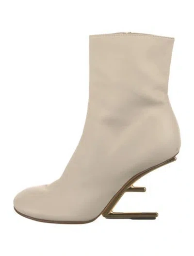 Pre-owned Fendi Leather Boots In Neutrals