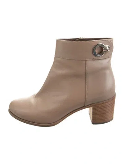 Pre-owned Fendi Leather Boots In Neutrals