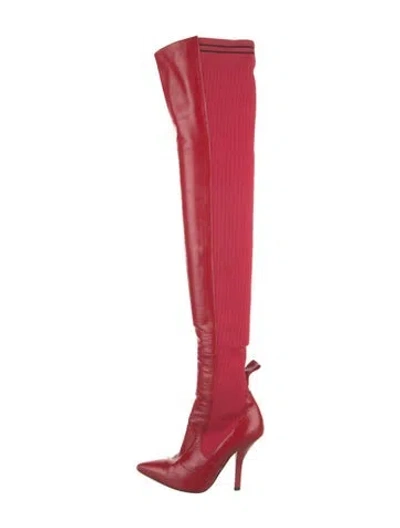 Pre-owned Fendi Leather Boots In Red