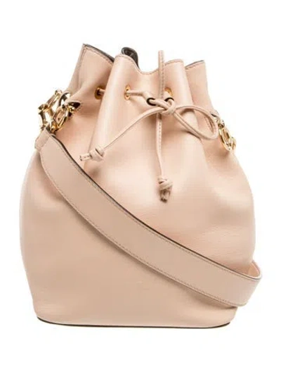 Pre-owned Fendi Leather Bucket Bag In Neutral