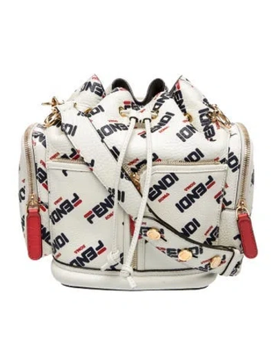 Pre-owned Fendi Leather Bucket Bag In White