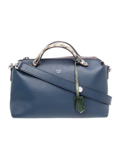 Pre-owned Fendi Leather By The Way Mini In Blue