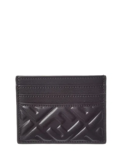 Fendi Leather Card Case In Black