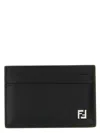 Fendi Leather Card Case In Black