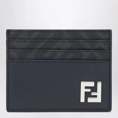 Fendi Leather Card Holder In Black
