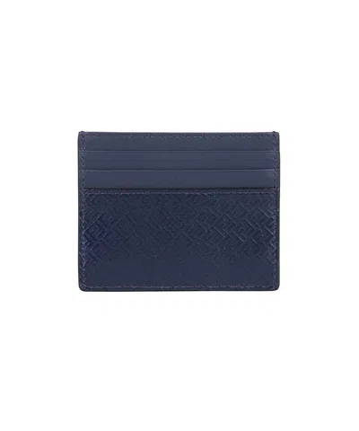 Fendi Ff Jacquard Cardholder Wallet In Blue