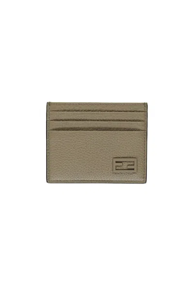 Fendi Leather Card Holder In Gold