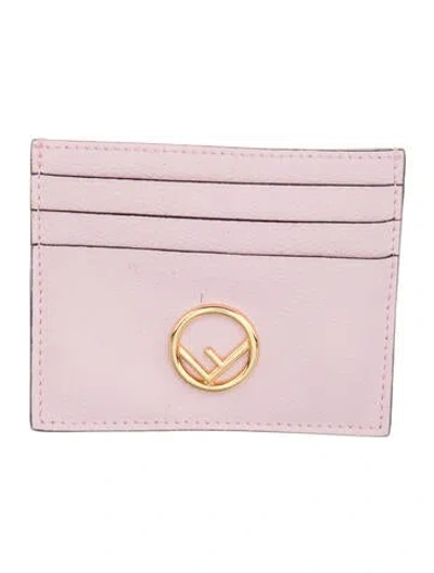 Pre-owned Fendi Leather Card Holder In Pink