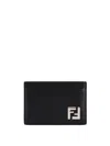 Fendi Flat Card Case Vit.king Wallets Black