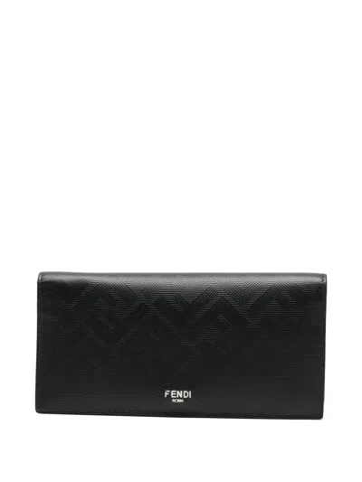 Pre-owned Fendi Leather Cardholder In Black