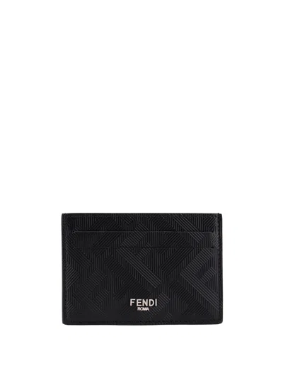 FENDI LEATHER CARDHOLDER WITH FF MOTIF