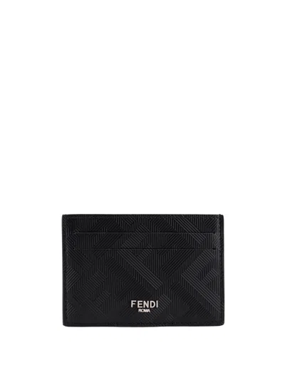 FENDI LEATHER CARDHOLDER WITH FF MOTIF