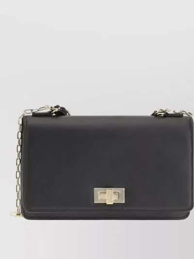 Fendi Leather Chain Wallet In Gray