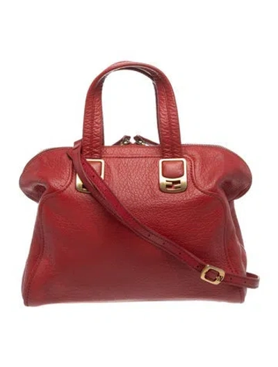 Pre-owned Fendi Leather Chameleon Handbag In Red