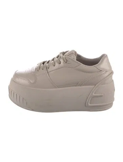 Pre-owned Fendi Leather Chunky Sneakers In Purple
