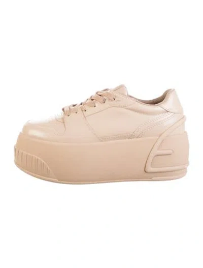 Pre-owned Fendi Leather Chunky Sneakers W/ Tags In Neutral