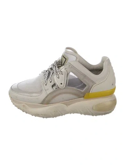 Pre-owned Fendi Leather Chunky Sneakers In White